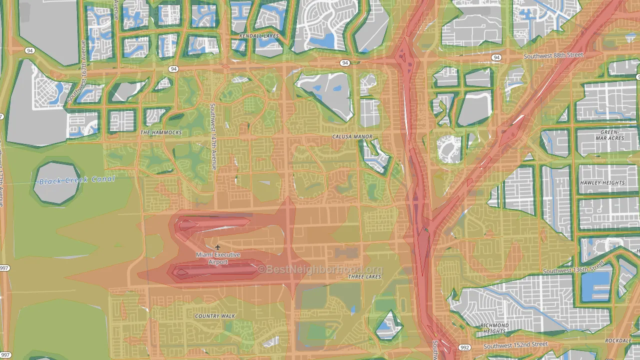 33186, FL Map of Noise Levels in 33186