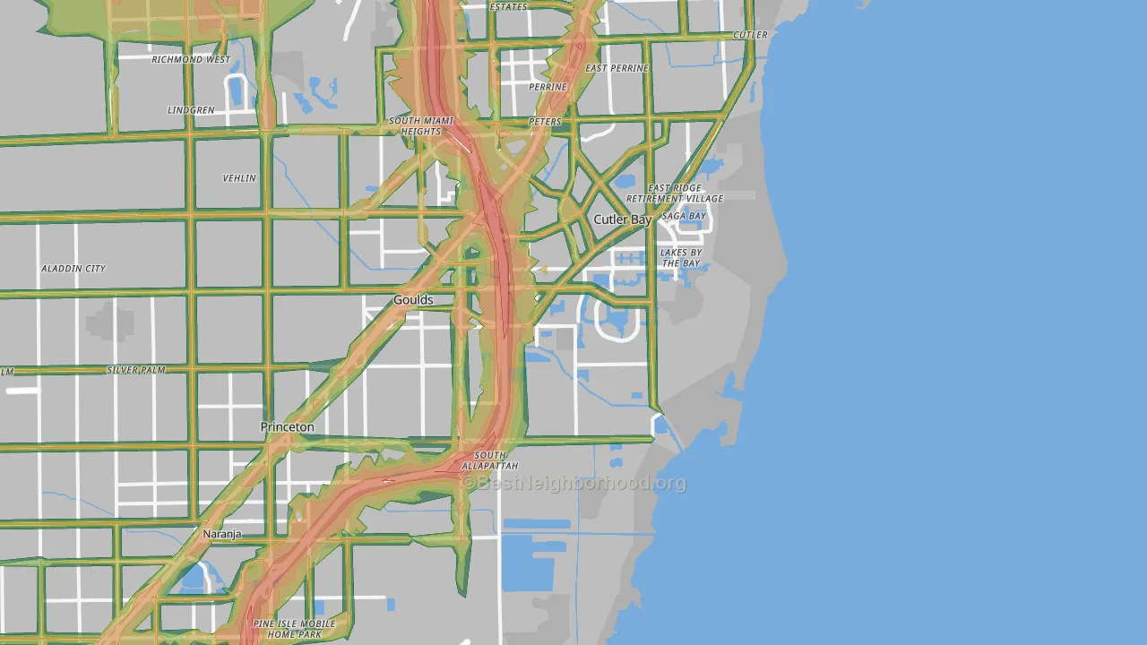33190, FL Map of Noise Levels in 33190