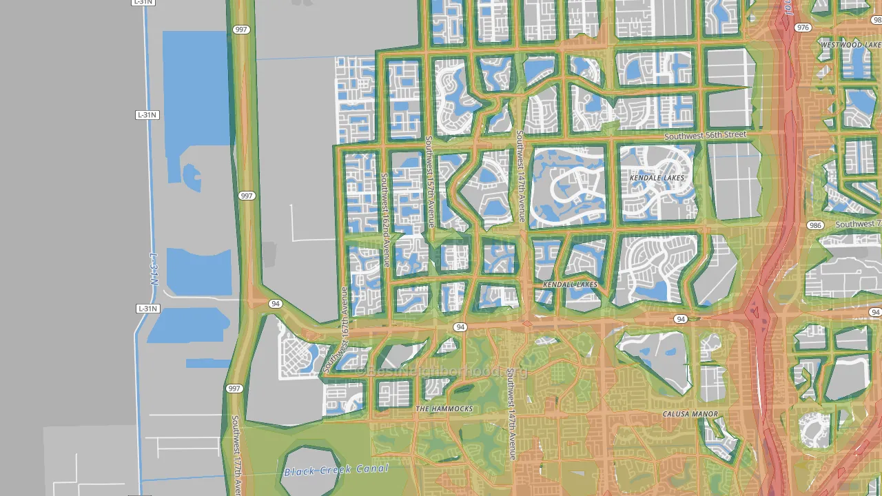 33193, FL Map of Noise Levels in 33193