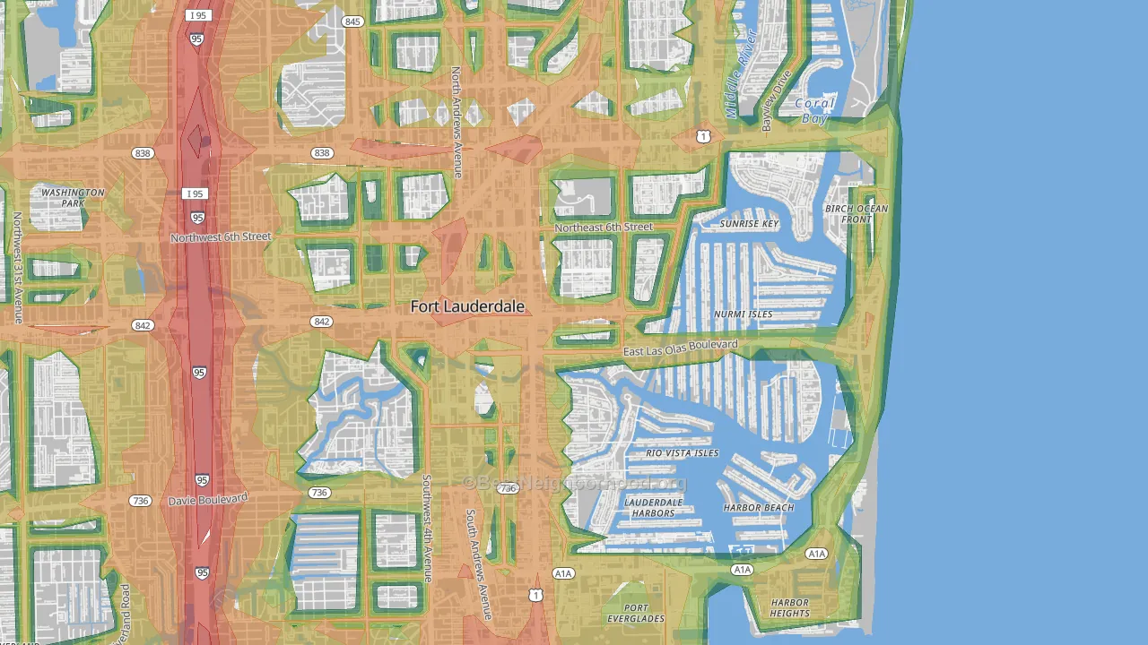 33301, FL Map of Noise Levels in 33301