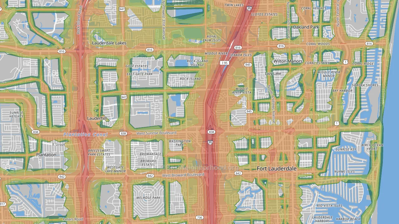 33311, FL Map of Noise Levels in 33311