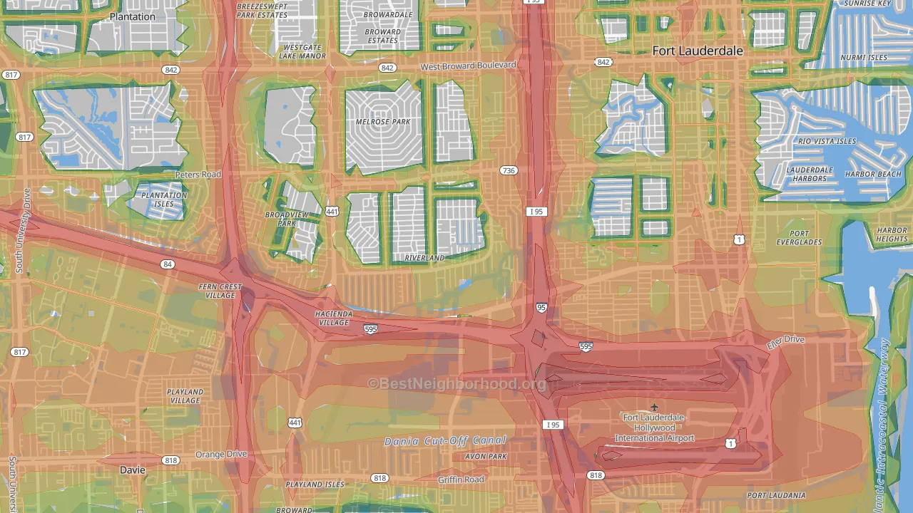33312, FL Map of Noise Levels in 33312