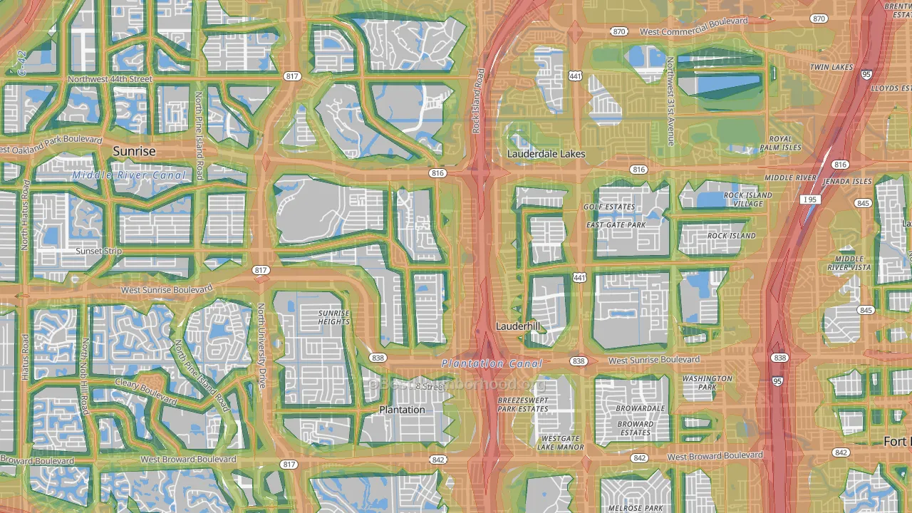 33313, FL Map of Noise Levels in 33313