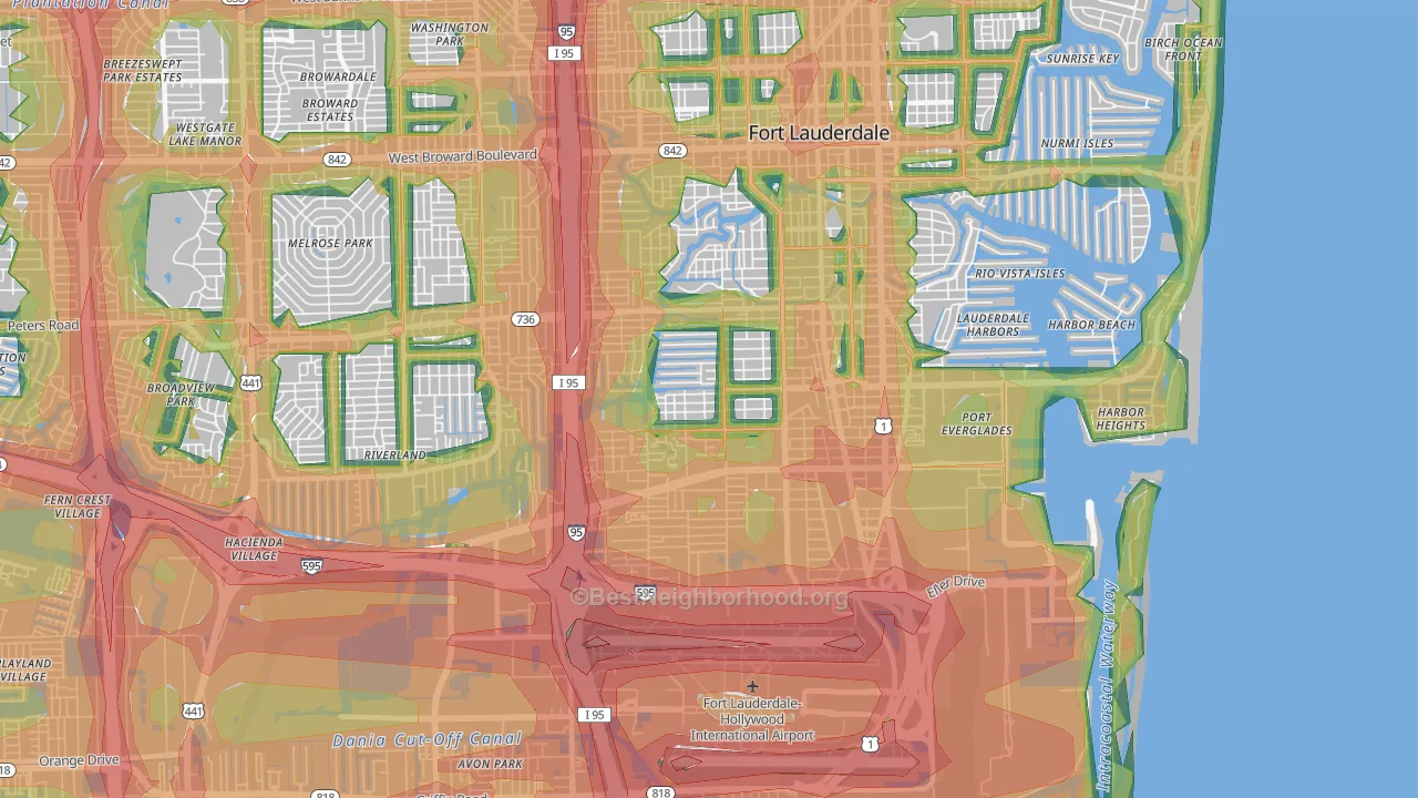 33315, FL Map of Noise Levels in 33315