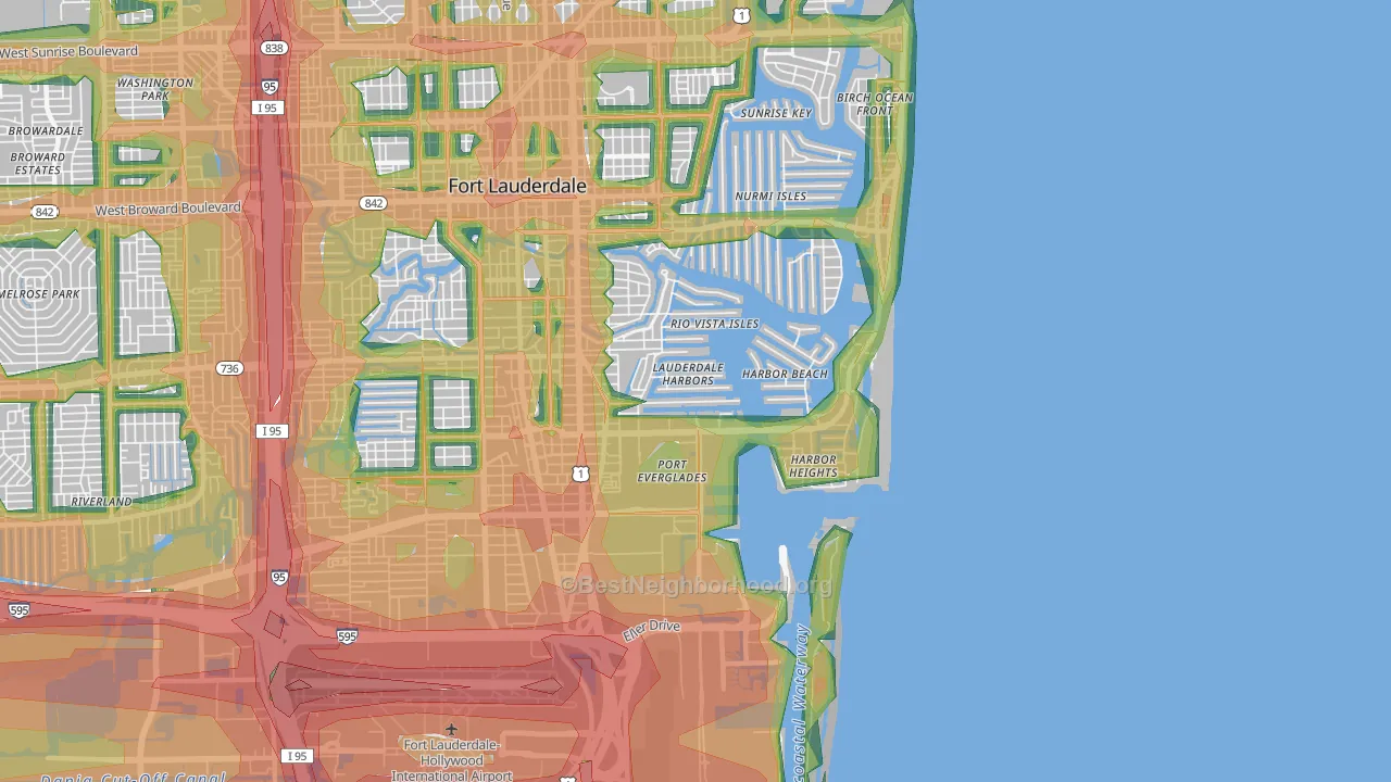 33316, FL Map of Noise Levels in 33316