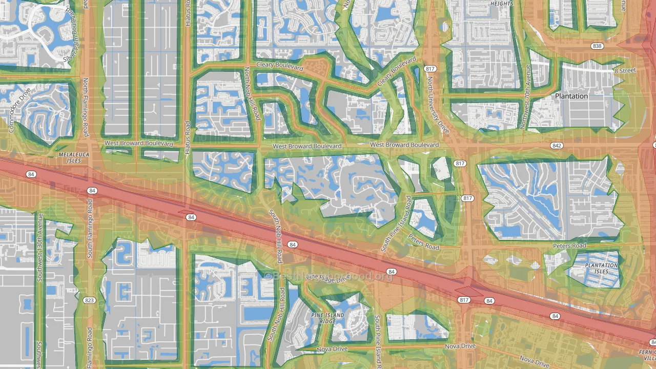 33324, FL Map of Noise Levels in 33324