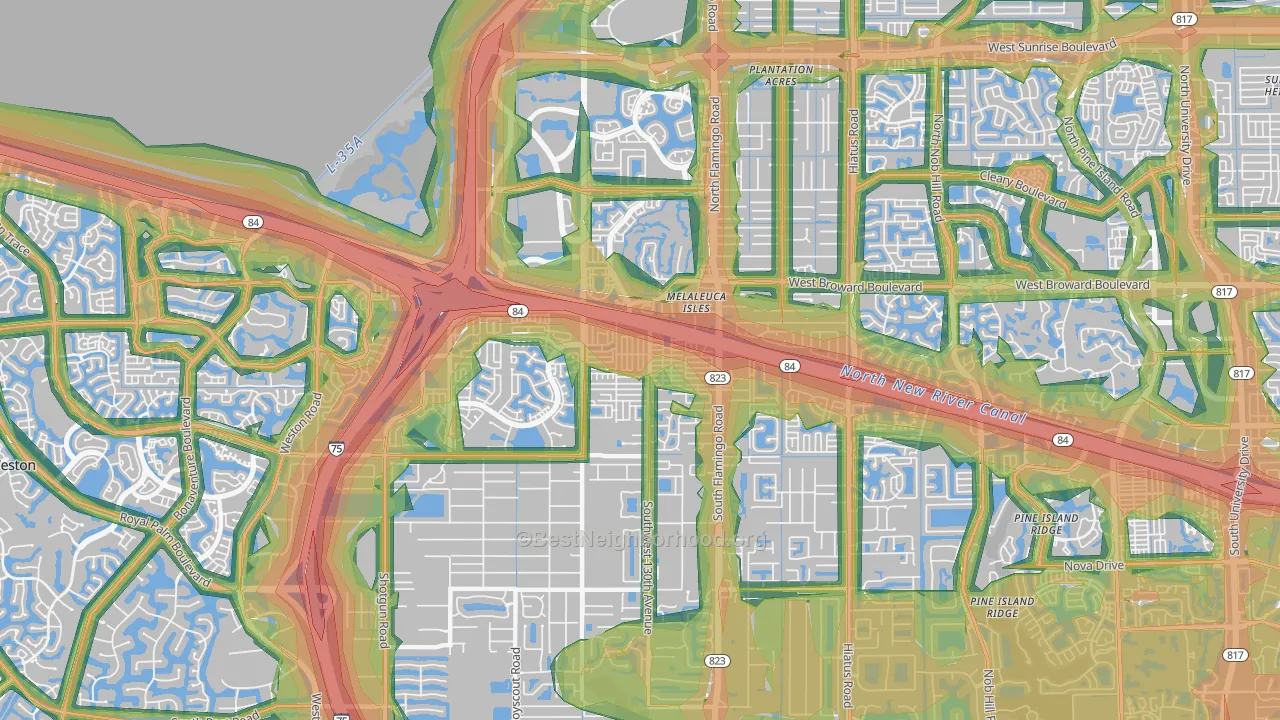 33325, FL Map of Noise Levels in 33325