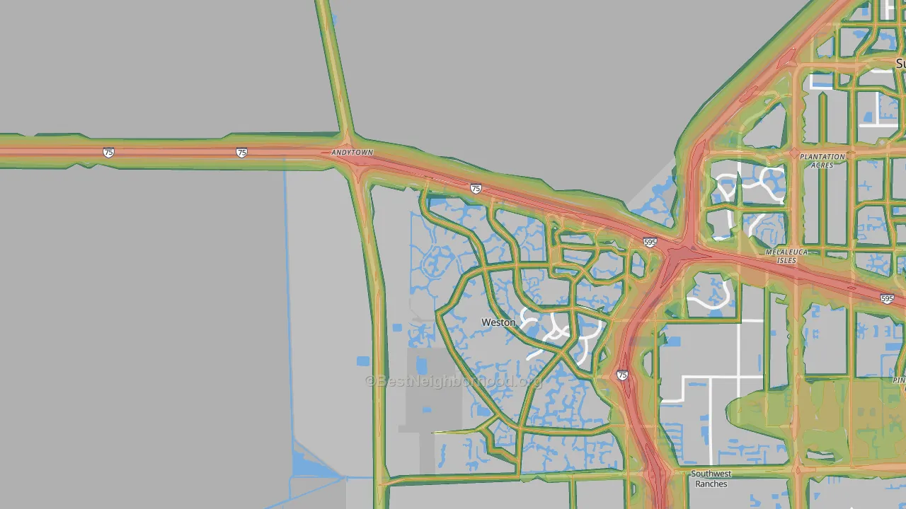 33327, FL Map of Noise Levels in 33327