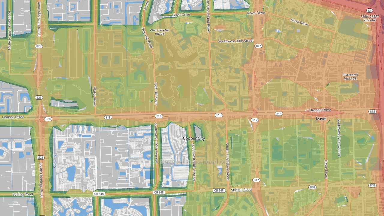 33328, FL Map of Noise Levels in 33328