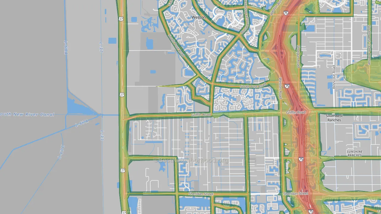 33332, FL Map of Noise Levels in 33332