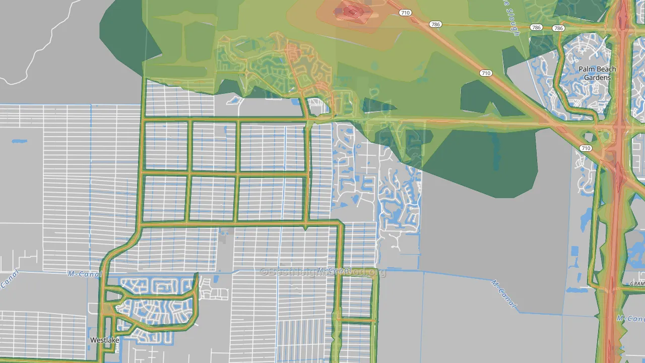 33412, FL Map of Noise Levels in 33412
