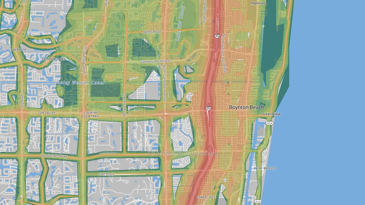 33426, FL Map of Noise Levels in 33426