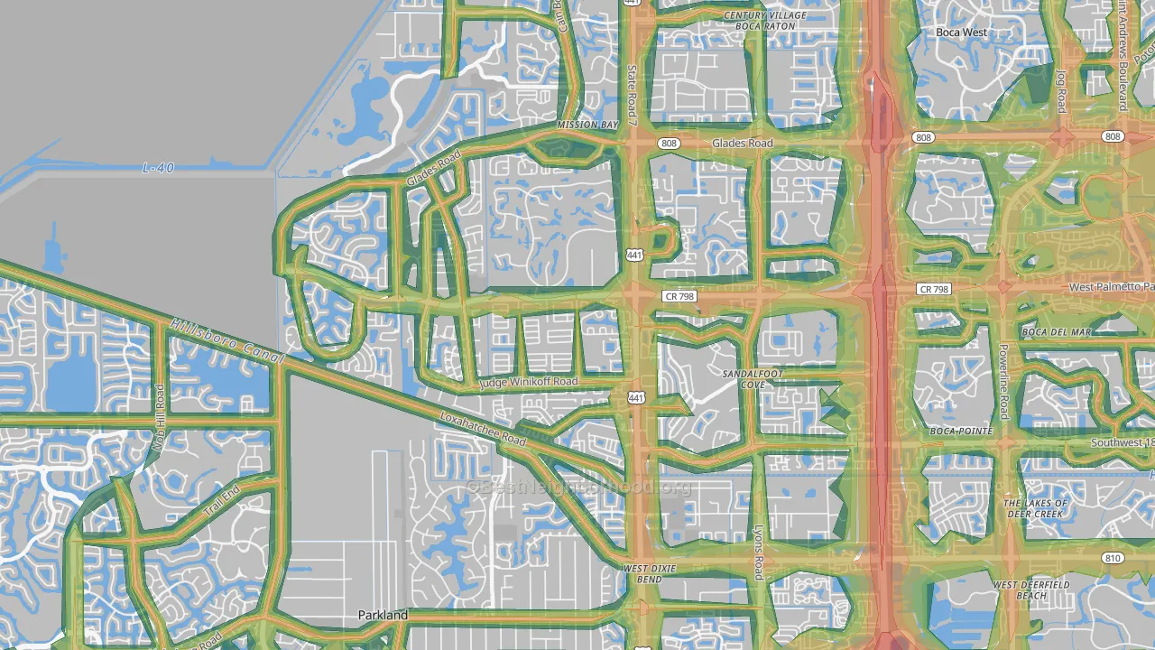 33428, FL Map of Noise Levels in 33428
