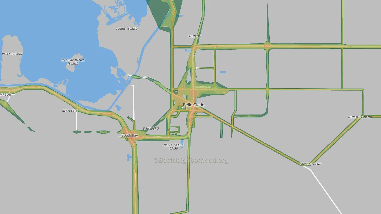 33430, FL Map of Noise Levels in 33430
