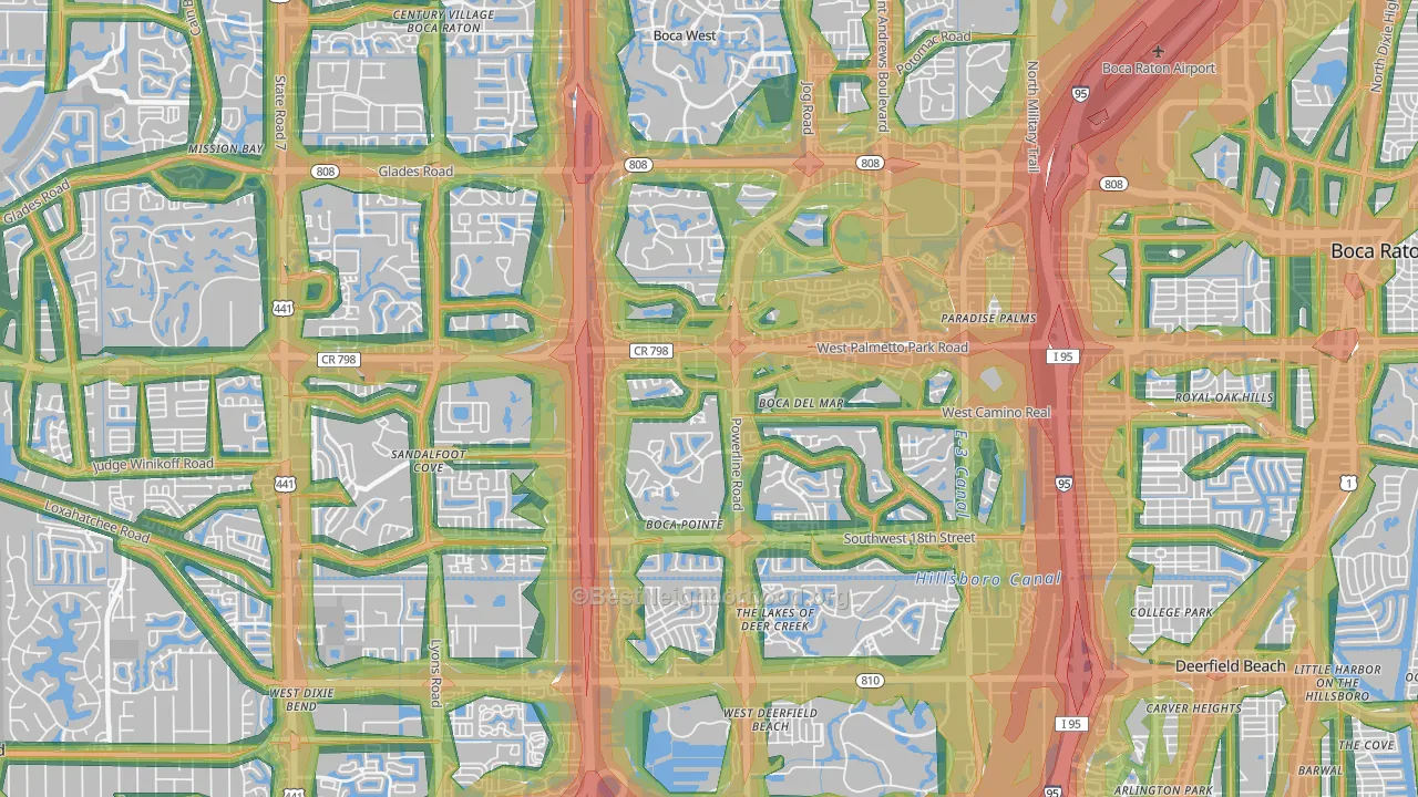 33433, FL Map of Noise Levels in 33433