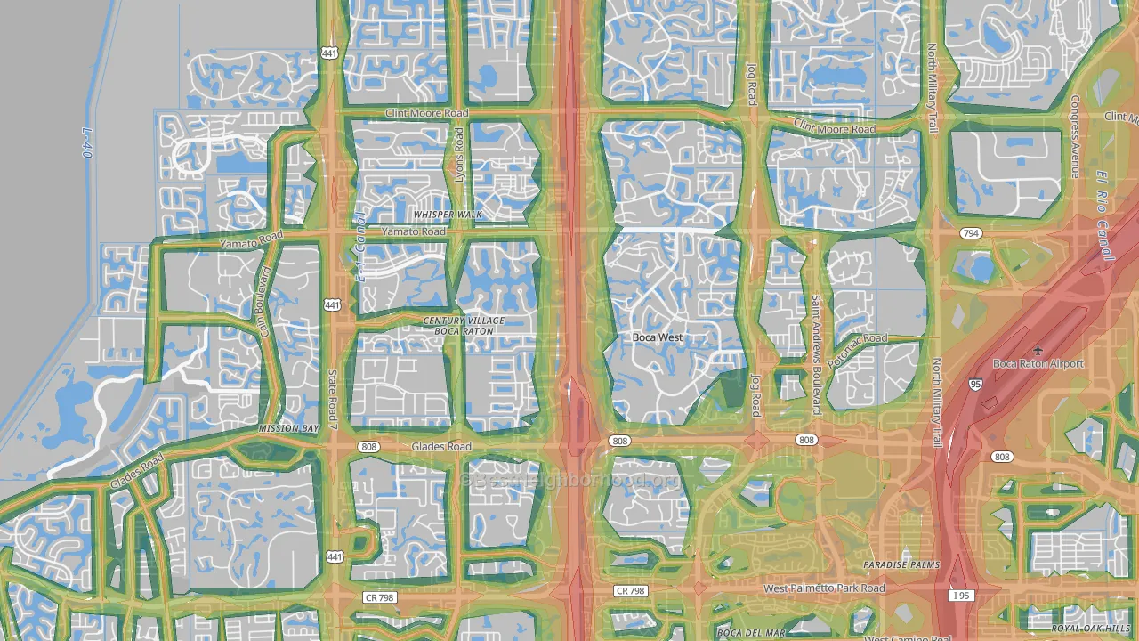 33434, FL Map of Noise Levels in 33434