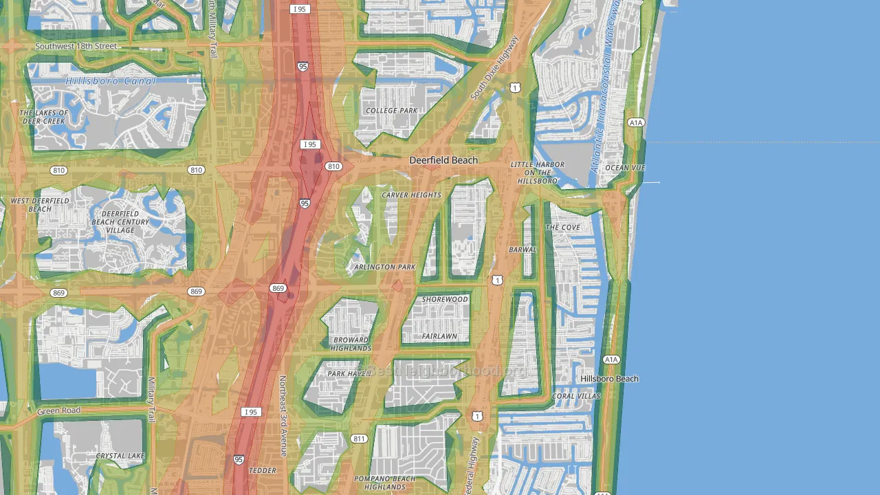 33441, FL Map of Noise Levels in 33441