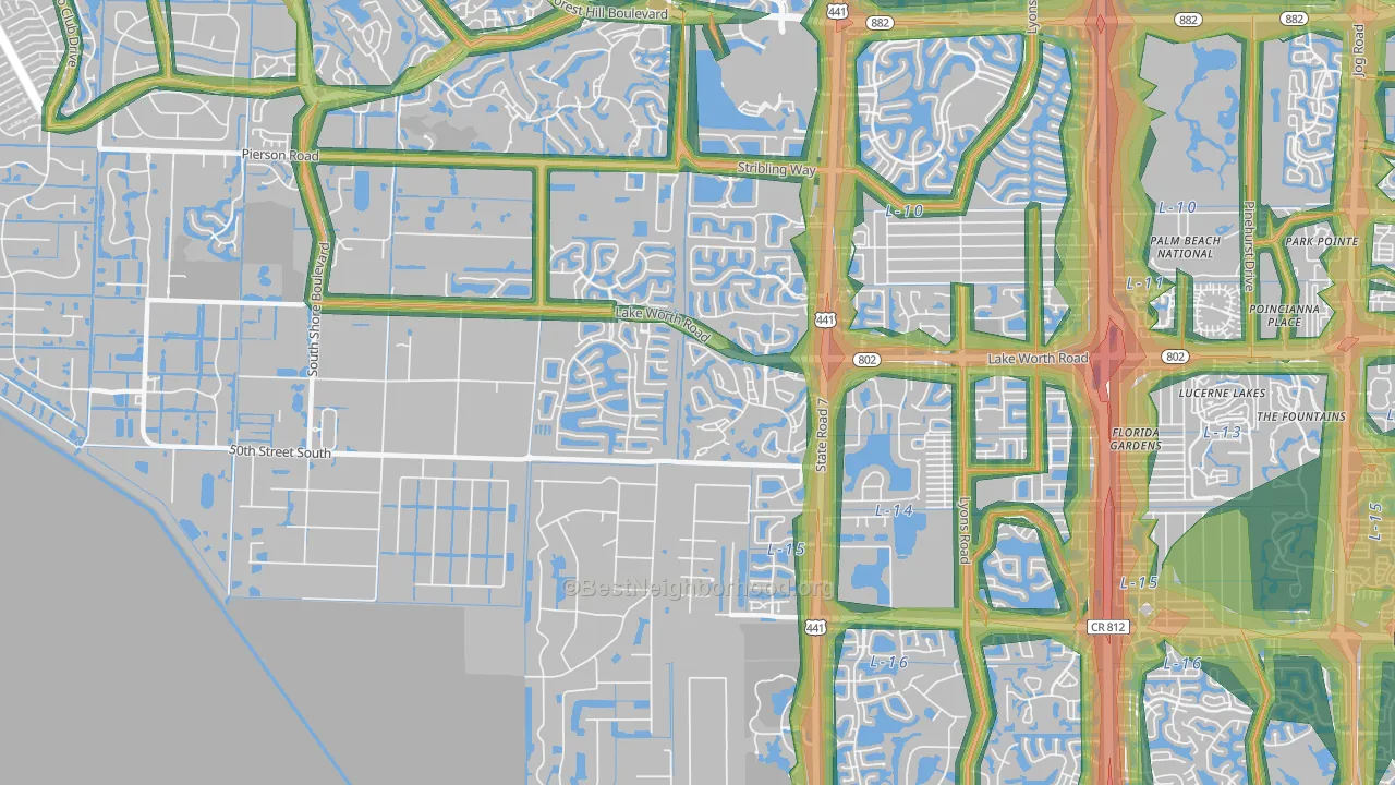 33449, FL Map of Noise Levels in 33449