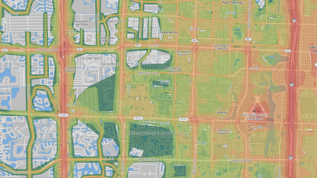 33463, FL Map of Noise Levels in 33463