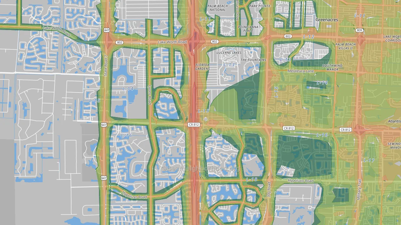 33467, FL Map of Noise Levels in 33467