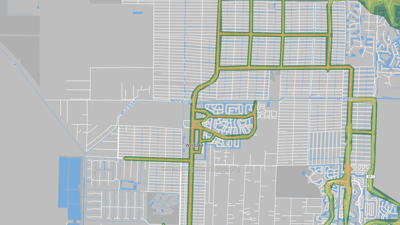 33470, FL Map of Noise Levels in 33470