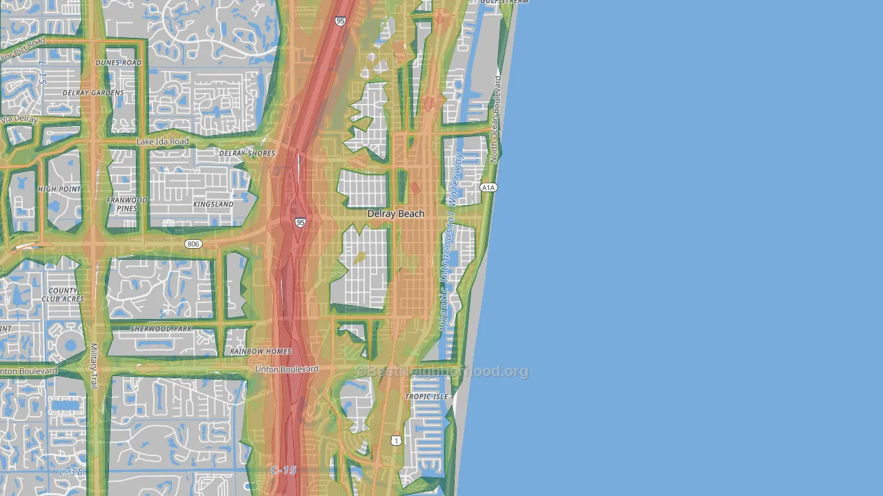 33483, FL Map of Noise Levels in 33483