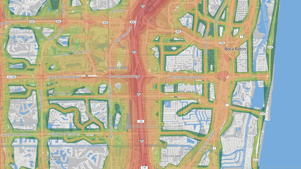 33486, FL Map of Noise Levels in 33486