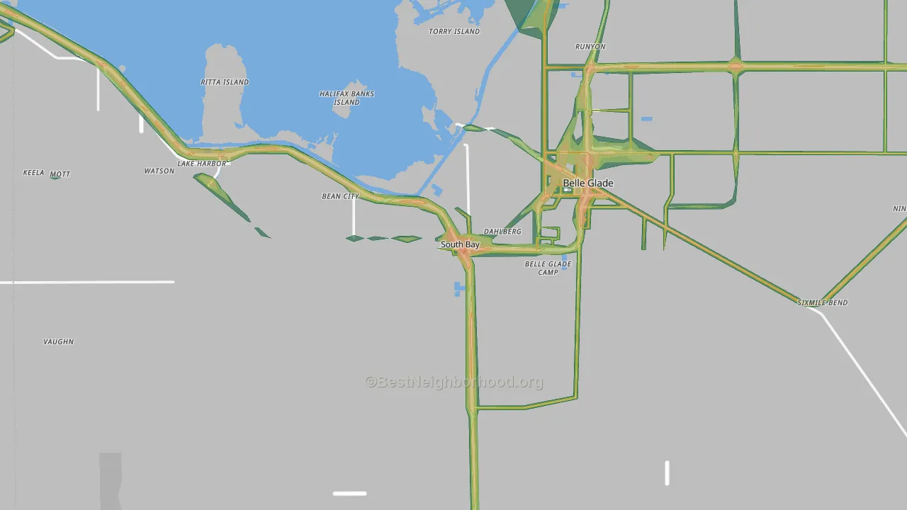 33493, FL Map of Noise Levels in 33493