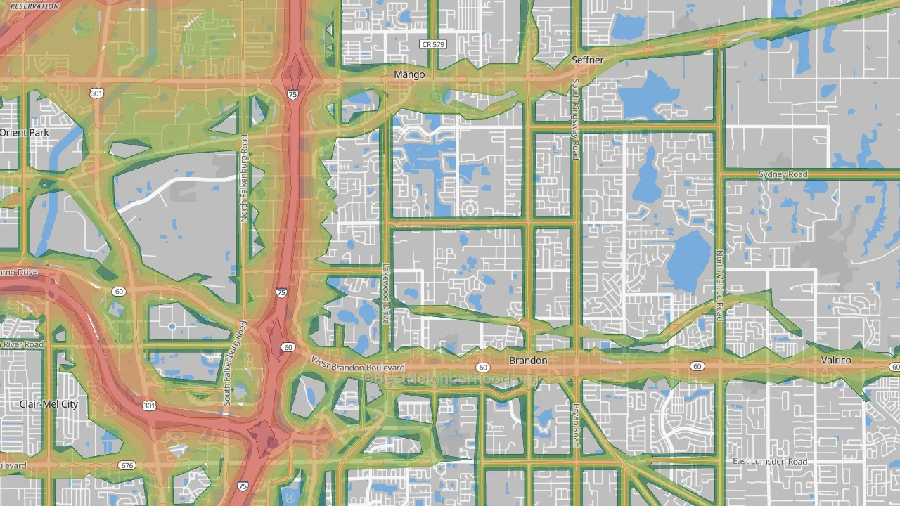 33510, FL Map of Noise Levels in 33510