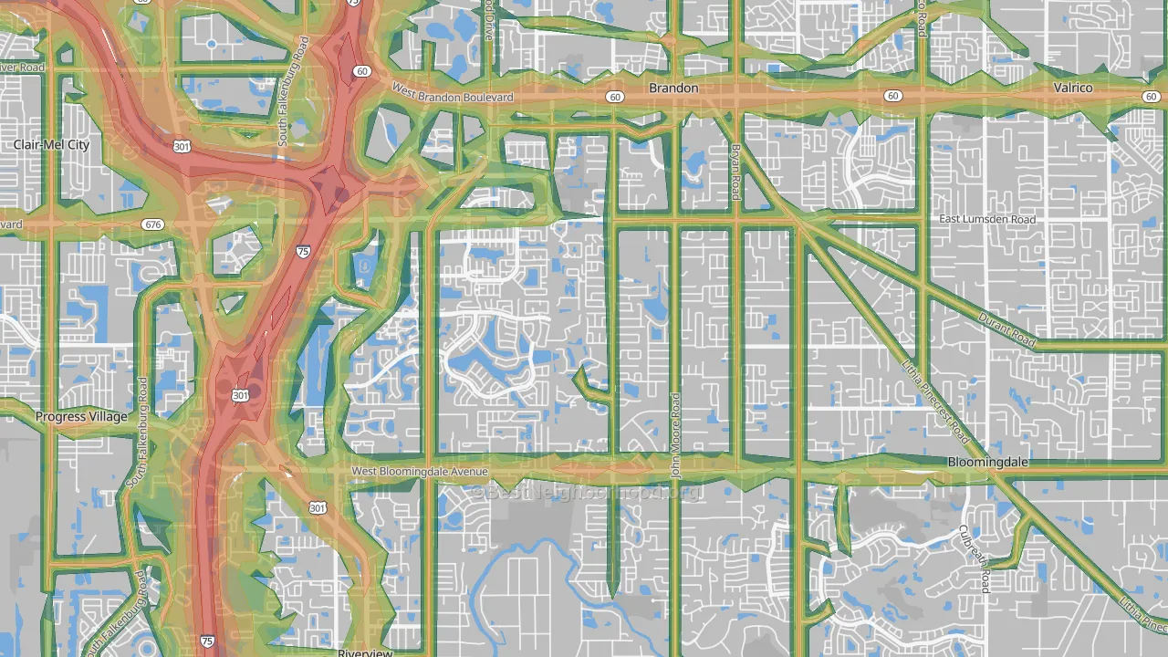 33511, FL Map of Noise Levels in 33511