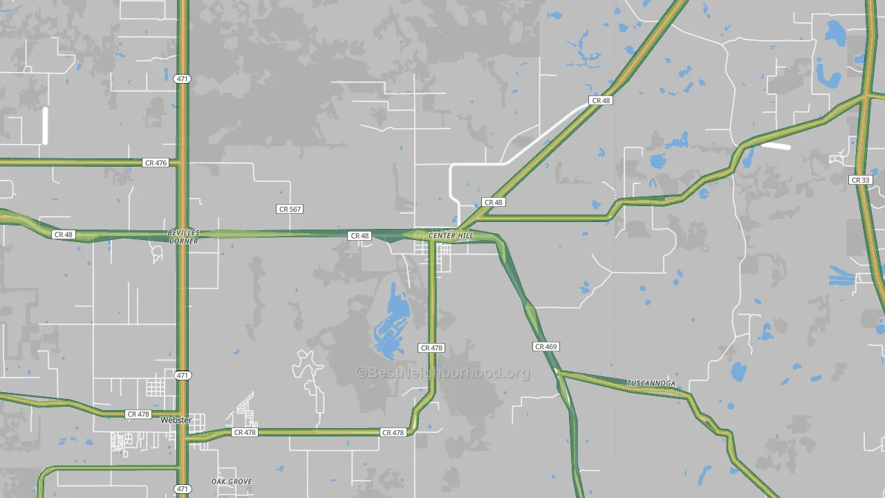 33514, FL Map of Noise Levels in 33514