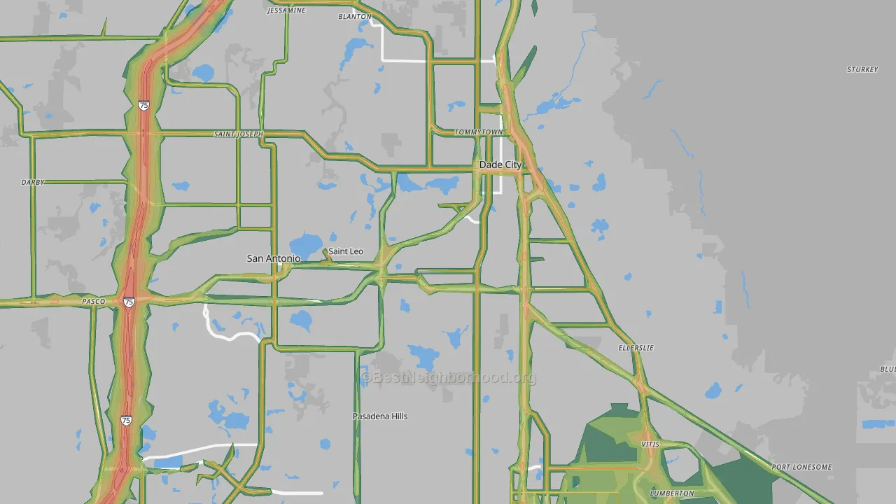 33525, FL Map of Noise Levels in 33525