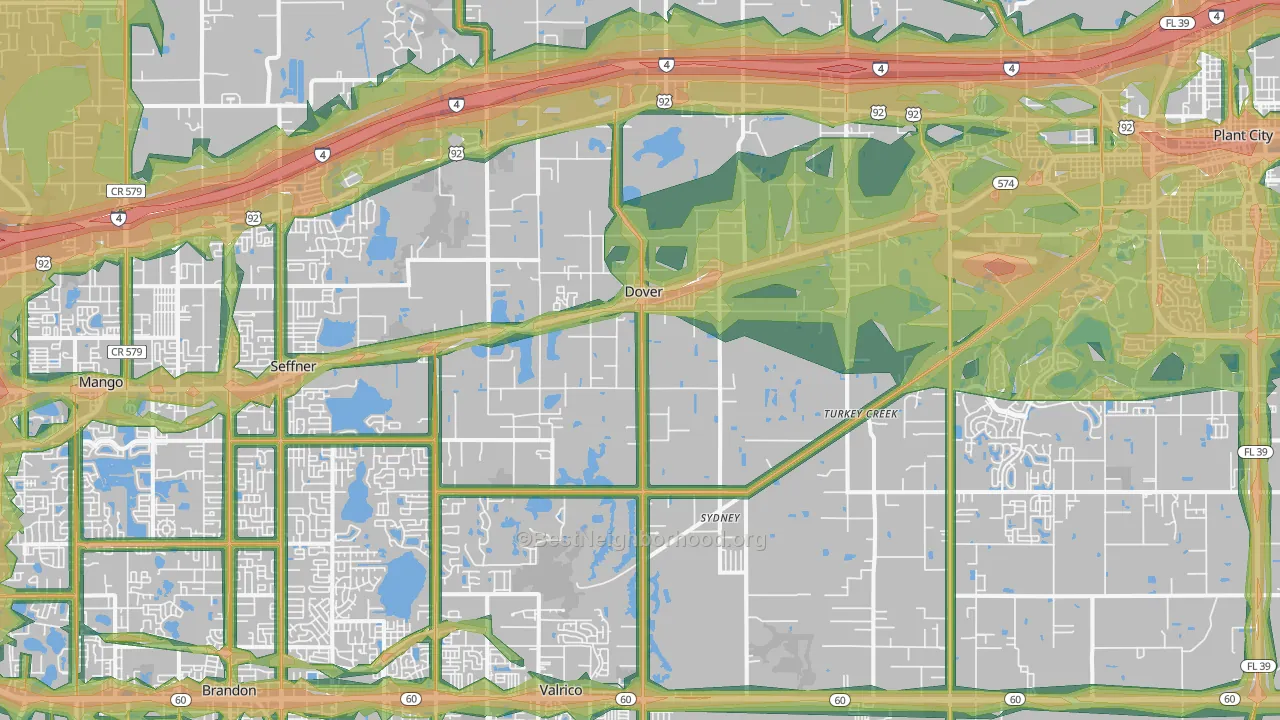 33527, FL Map of Noise Levels in 33527