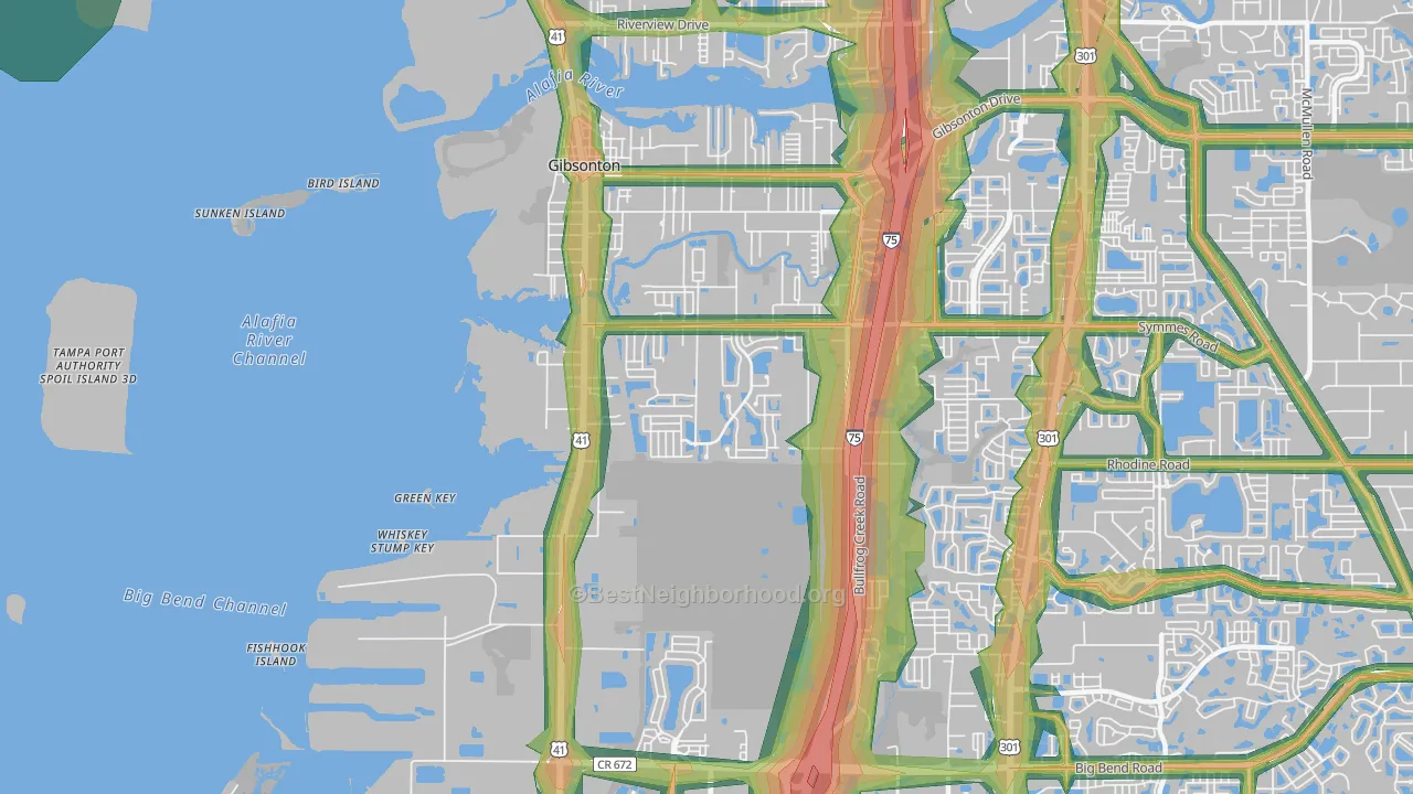 33534, FL Map of Noise Levels in 33534