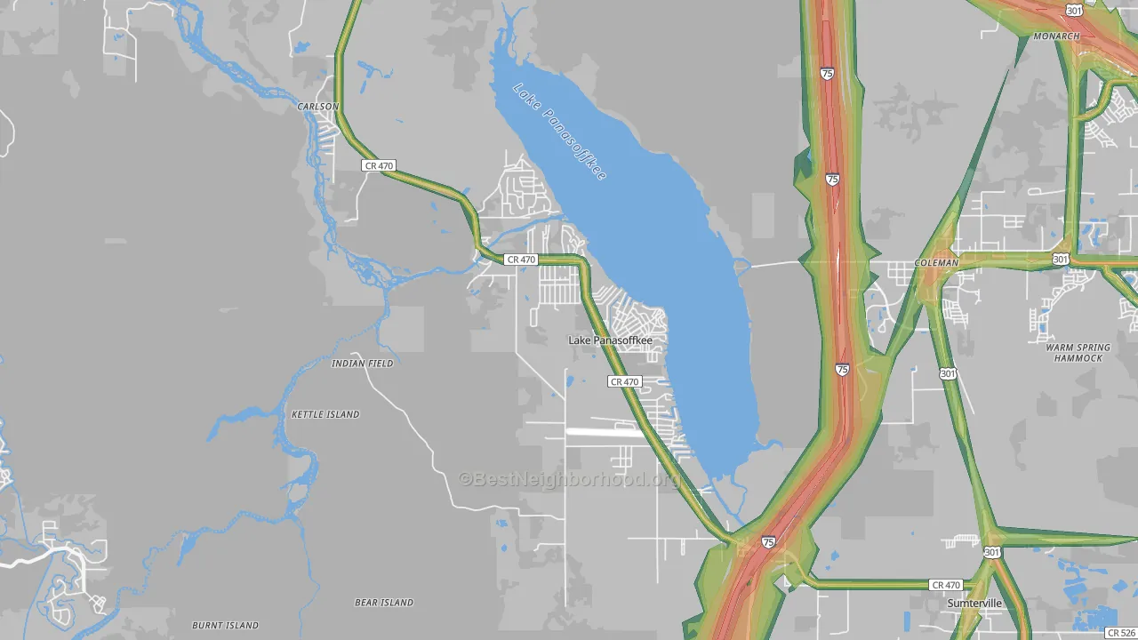 33538, FL Map of Noise Levels in 33538