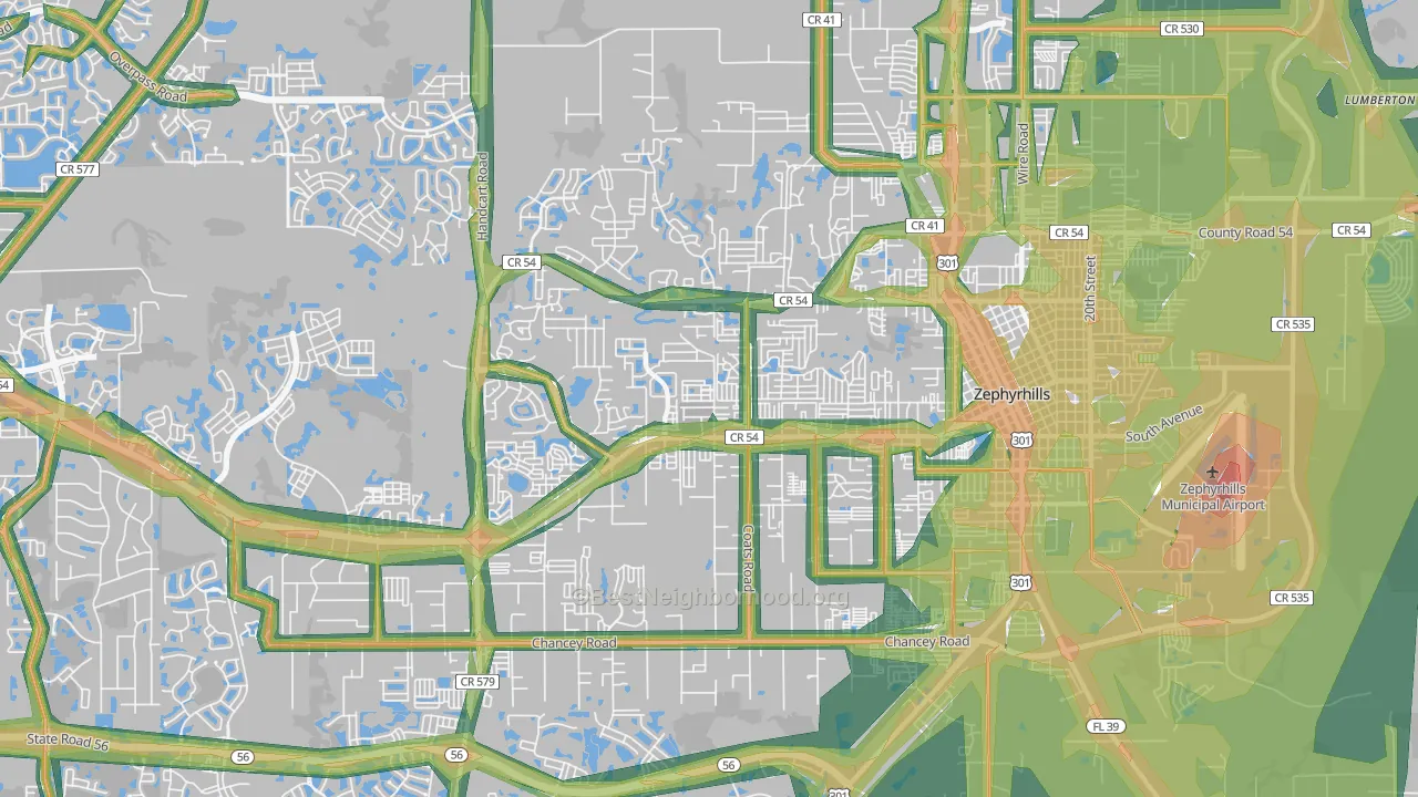 33541, FL Map of Noise Levels in 33541