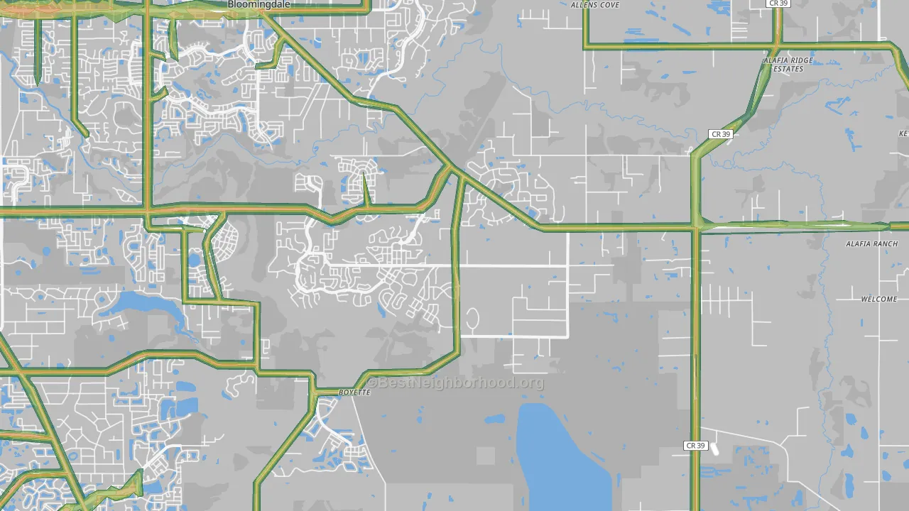 33547, FL Map of Noise Levels in 33547