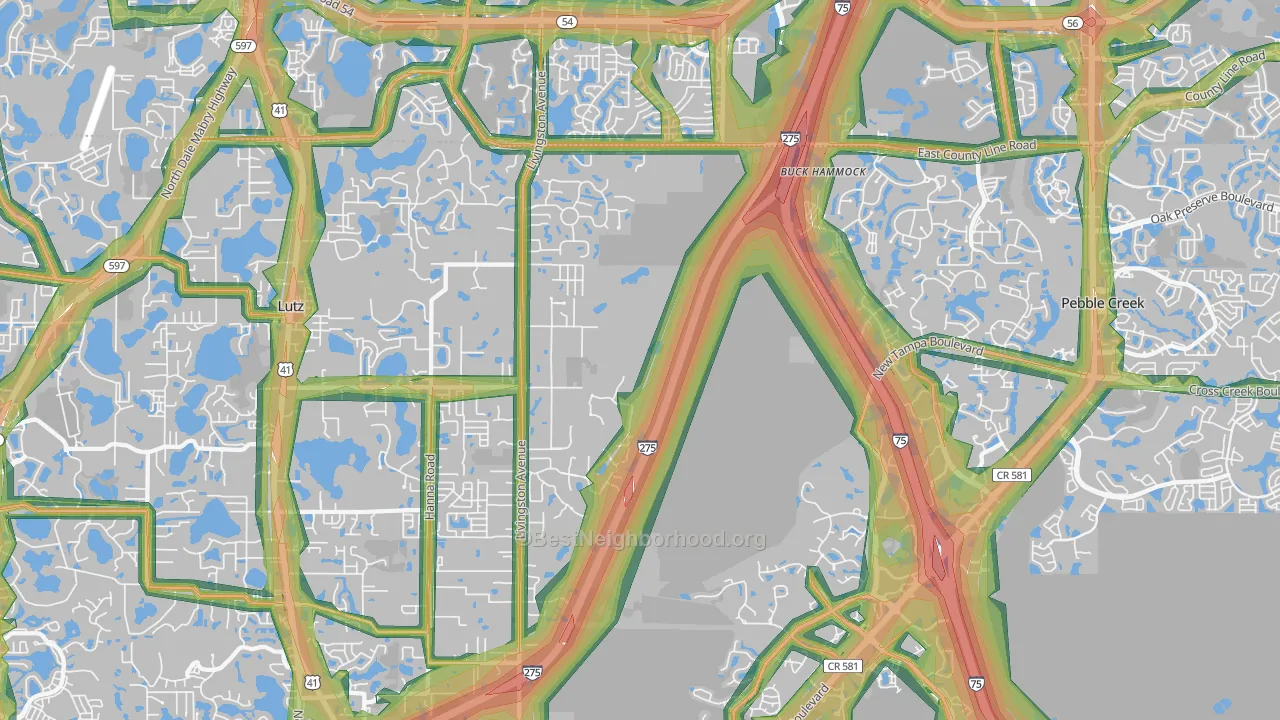 33559, FL Map of Noise Levels in 33559