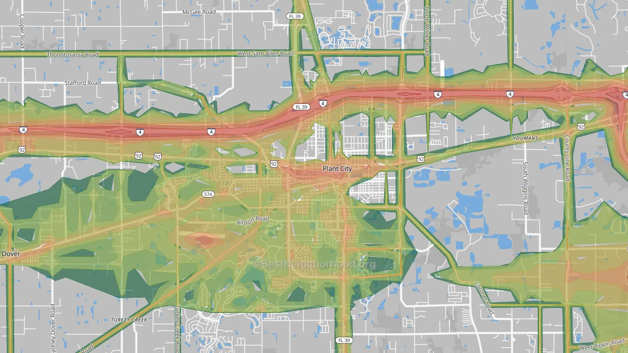 33563, FL Map of Noise Levels in 33563