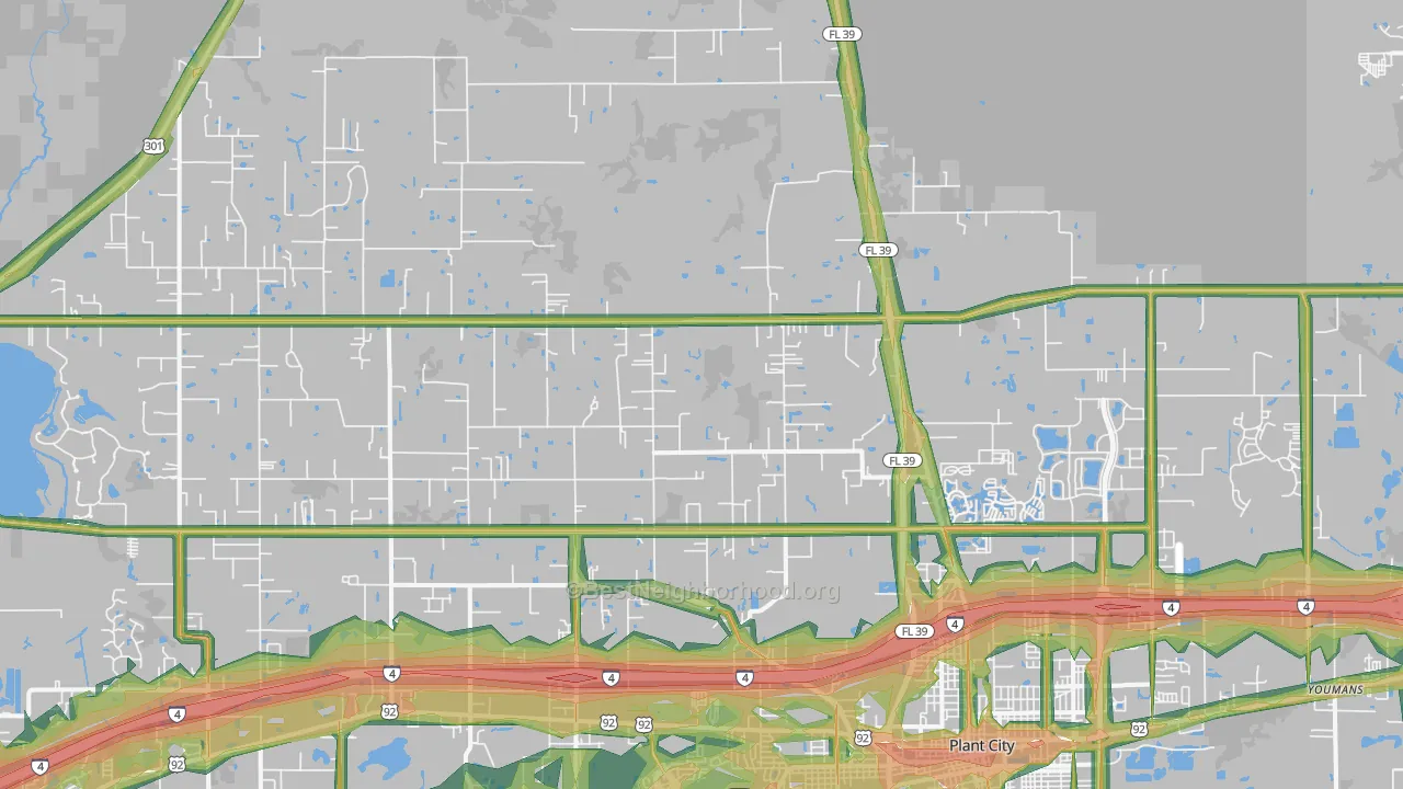 33565, FL Map of Noise Levels in 33565