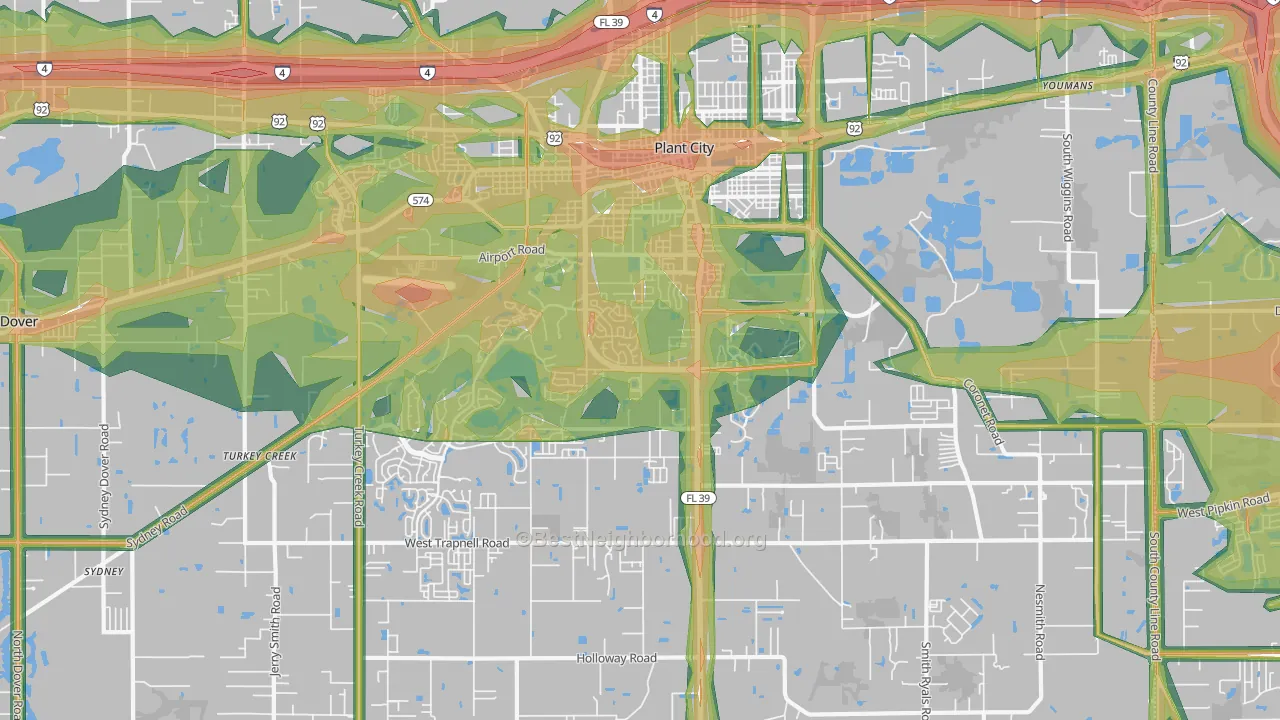 33566, FL Map of Noise Levels in 33566