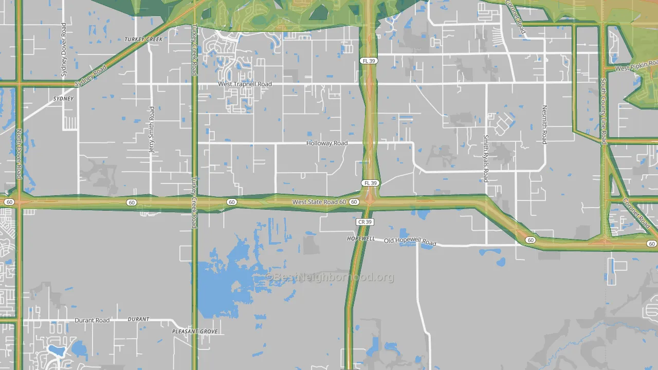 33567, FL Map of Noise Levels in 33567