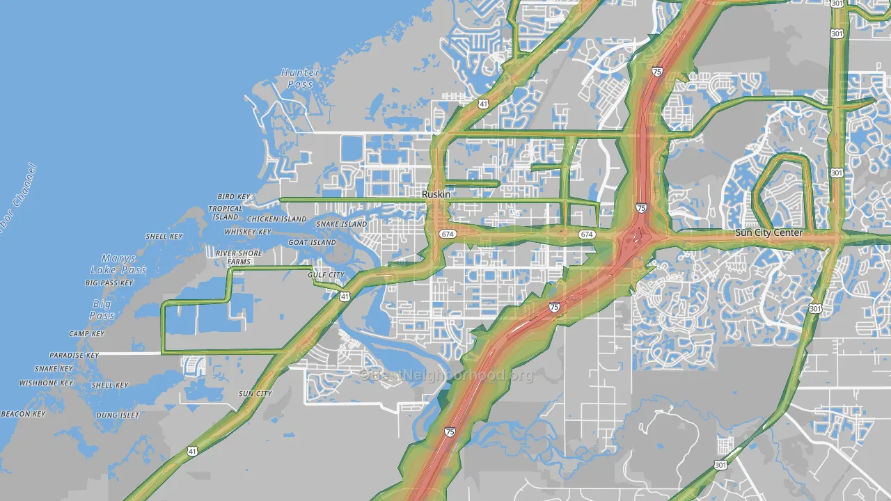 33570, FL Map of Noise Levels in 33570