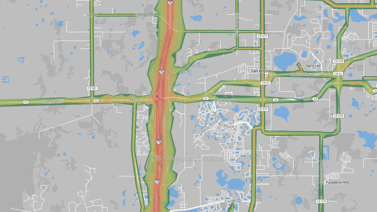 33576, FL Map of Noise Levels in 33576