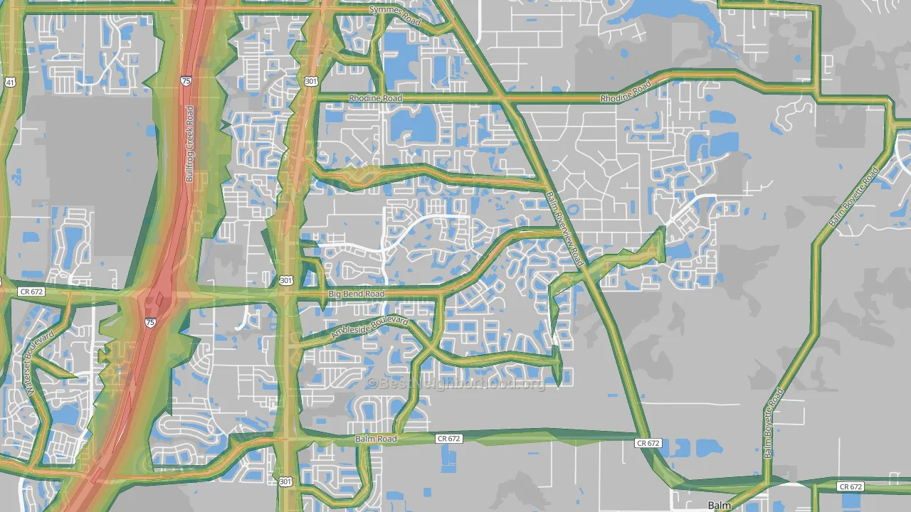 33579, FL Map of Noise Levels in 33579