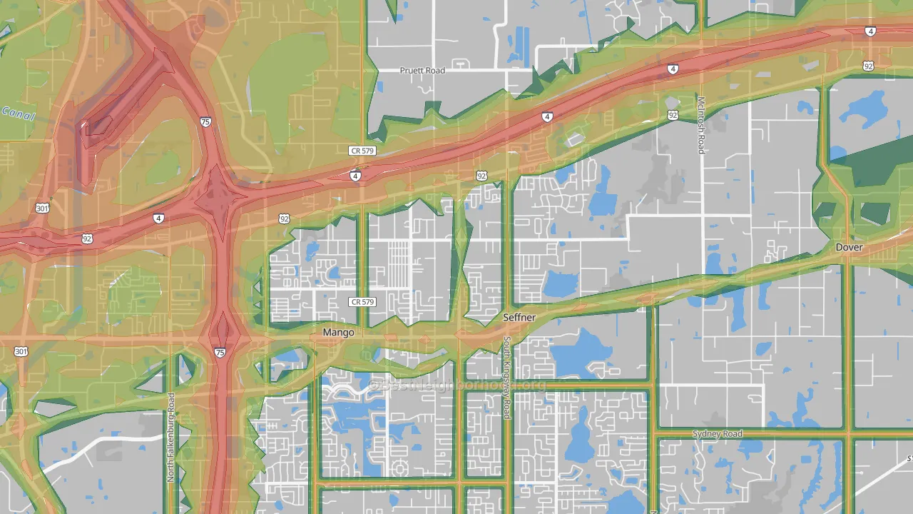 33584, FL Map of Noise Levels in 33584