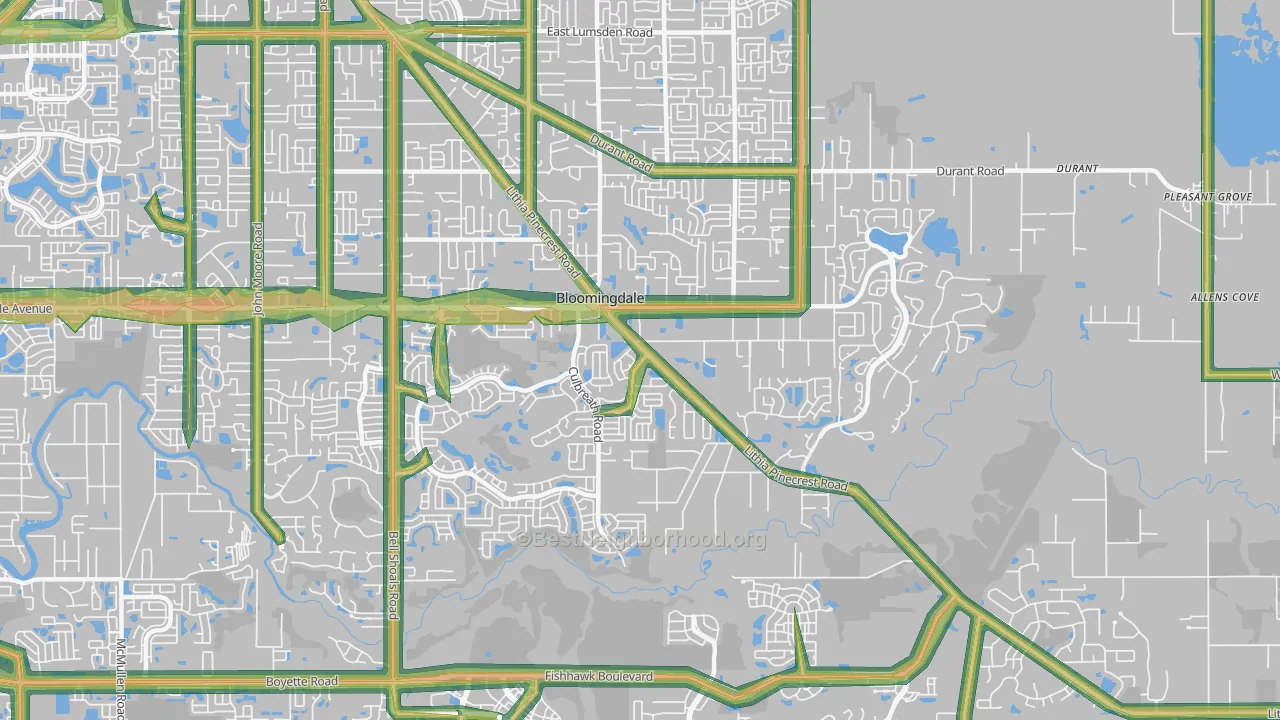 33596, FL Map of Noise Levels in 33596