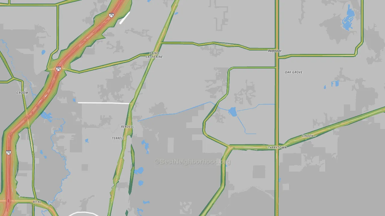 33597, FL Map of Noise Levels in 33597