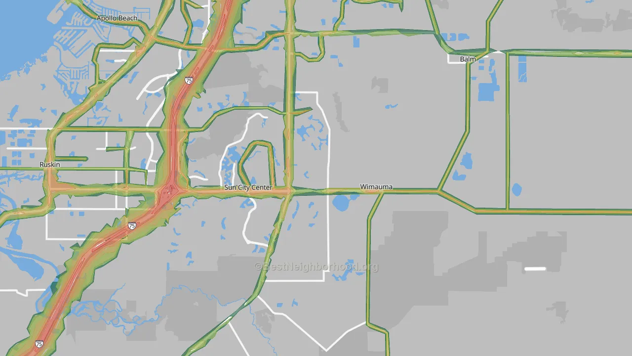 33598, FL Map of Noise Levels in 33598