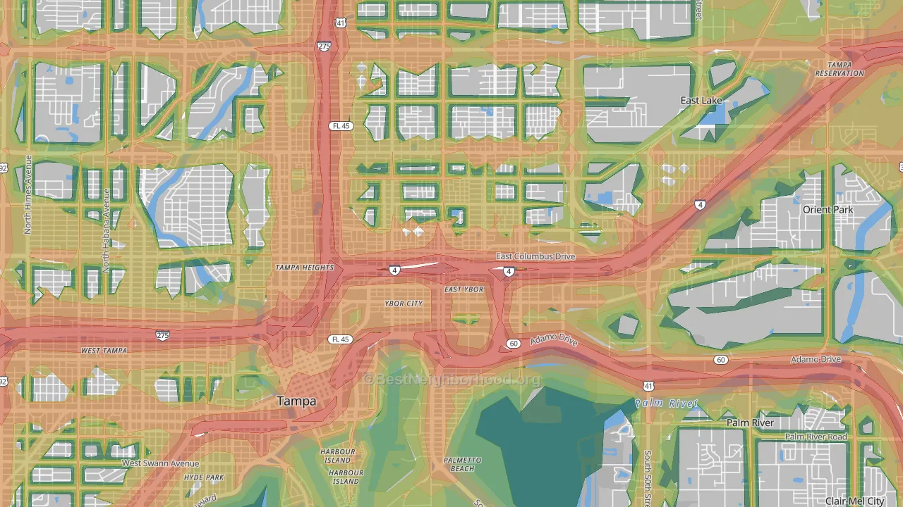 33605, FL Map of Noise Levels in 33605